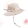 thumbnail image 4 of EeaseMX Sombreros de pesca con protección solar para exteriores, protección UV, malla transpirable, ala ancha y cordón ajustable para acampar, senderismo y montañismo (beige)., 4 of 8