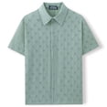 thumbnail image 4 of WIZUTIZ Mens Casual Button Down Shirt Short Sleeve Summer Shirt for Beach Vacation Resort Wear, 4 of 5