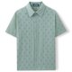 thumbnail image 3 of Tops de Hombro Frío Textura de la Camisa de los Hombres Botón de la Camisa Casual Forro de Manga Corta Collar Plano Top Casual de Moda Diario, 3 of 6