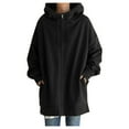 thumbnail image 2 of Plain Zip Up Hoodies for Women 2025 Fall Winter Long Sleeve Fleece Lined Hooded Sweatshirt Jacket Coat, 2 of 7
