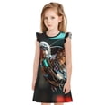 thumbnail image 1 of Fotbe Futuristic Robot Hummingbird Vestido de Dormir para Niñas de 3 a 10 Años, Mangas Cortas, Estilo Princesa, Pijama Camisón con Mangas Voladas-Small, 1 of 6