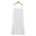 thumbnail image 2 of Arnsht Women's Basic Satin Silky Full Slip Midi Loose Dress Fashion Solid Color V-Neck Cami Adjustable Strap Wear Nightgown Dresses White S, 2 of 9