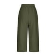 thumbnail image 4 of Ndbuld Women's Cargo Capris Pants Fashion Womens Casual Color Elastic Loose Pants Capris with Pocket Army Green2XL, 4 of 5