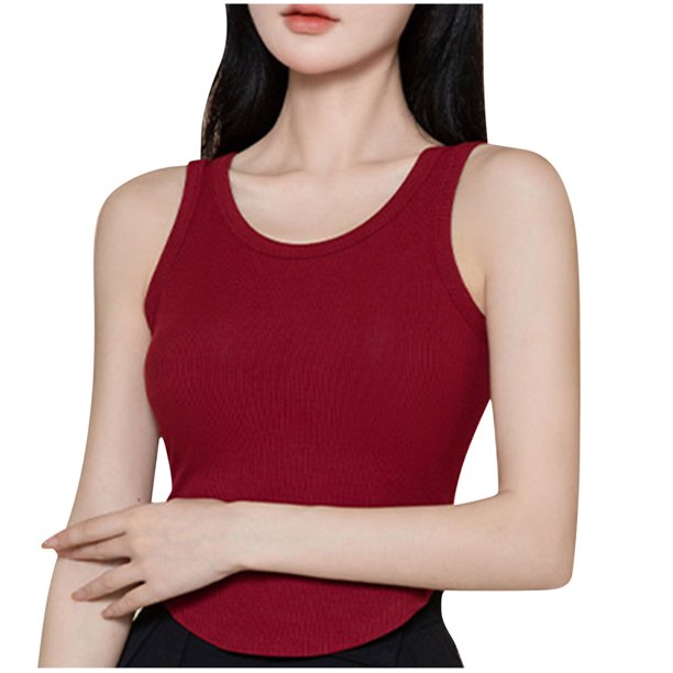 Tops de Manga Corta de las Mujeres Casual, Moda de Color Sólido, con la Almohadilla de Pecho Top de Pijama para las Mujeres