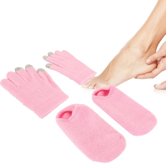 Guantes de Spa con Pantalla T&aacute;ctil Rosa, Guantes Hidratantes, Guantes de Spa Hidratantes de Gel y Juego de Calcetines para Manos Secas y Agrietadas, Guantes de Silicona Suave