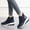 Blue, variant on Women's Fashion Retro Solid Color Splicing Boots Thick Sole High-Heels Round Toe Casual Boots