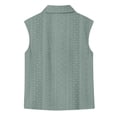 thumbnail image 7 of VBVC Women's Eyelet Embroidery Button Down Tank Top, Ladies' Peter Pan Collar Sleeveless Blouse, Casual Solid Color Summer Shirt For Women,Green,S-3XL, 7 of 7