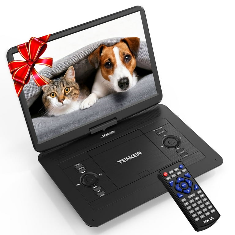TENKER, Portable DVD Player, 17.9 inch, Dual HD Swivel Screen