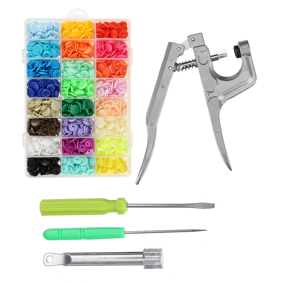 150 Plastic Resin Press Stud Cloth Tool Kit+Fastener Snap Pliers KAM Button New 