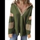 thumbnail image 1 of Sudadera de Mujer de Gran Tamaño con Cuello de Patchwork y Rayas de Colores Contrastantes, Estilo Informal. Verde L, 1 of 7