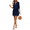 Dark Blue, variant on Women's Fashionable Lapel Zipper Long Sleeve Color-Blocked Pocket Dress for Winter Modern Wear and Daily Fashion,Beige,M