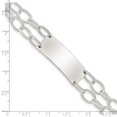 thumbnail image 3 of Diamond2Deal 925 Sterling Silver Double Strand Oval Link ID Bracelet for Men 7.25", 3 of 6