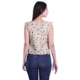 thumbnail image 3 of Moomaya Hauts en Jersey de Coton pour Femmes Sans Manches Imprimé Col Rond Tenue Décontractée, 3 of 4