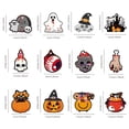 thumbnail image 3 of 12 Uds. Señales de fiesta de Halloween, etiquetas creativas de globo ocular de fantasma de calabaza para ventana de pared, 3 of 7