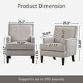 thumbnail image 2 of Mid Century Upholstered Accent Chair with Wood Legs, Grey Vintage Armchair with Nailhead Trim and High Back, Single Sofa for Bedroom/Office/Reading Spaces, 2 of 7
