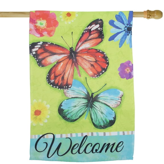 Northlight Welcome Butterflies Outdoor House Flag 28" x 40"