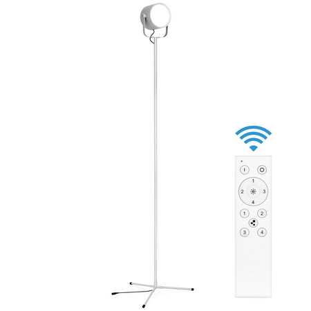 Best Bedroom Lamps Best Choice Products 57in Modern Dimmable LED Reading Freestanding Floor Lamp Light with Remote, 2 Touch, 4 Adjustable Brightness Levels, Stainless Carbon Steel, Silver ()