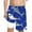 Blue, variant on Big Boys Shark Print Swim Trunks with Compression Liner Board Shorts, Sizes 10-12