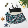 thumbnail image 2 of Gyratedream Big Girls Hawaii Print 3-Piece Swimsuits Bikini Bathing Suit with Cover Up Beach Skirt, 2 of 9