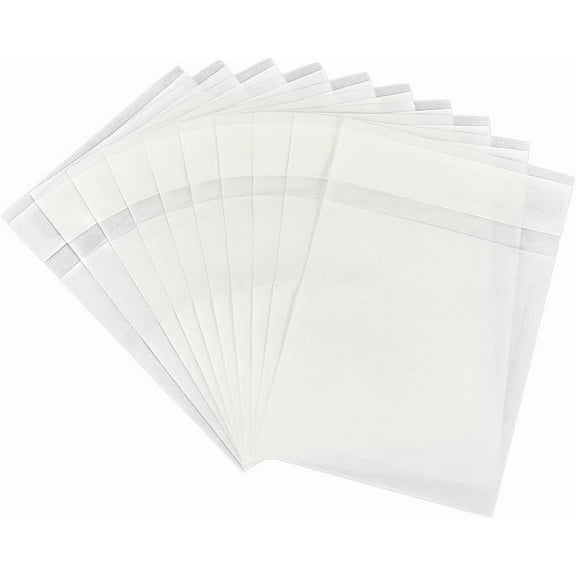 PH 60Pcs Peel Self Seal Flat Glassine Wax Paper Bags White Self Adhesive Paper Bags for Snacks Cookies Nuts Coffee Beans Candies Beads 4.72x3.27inches White