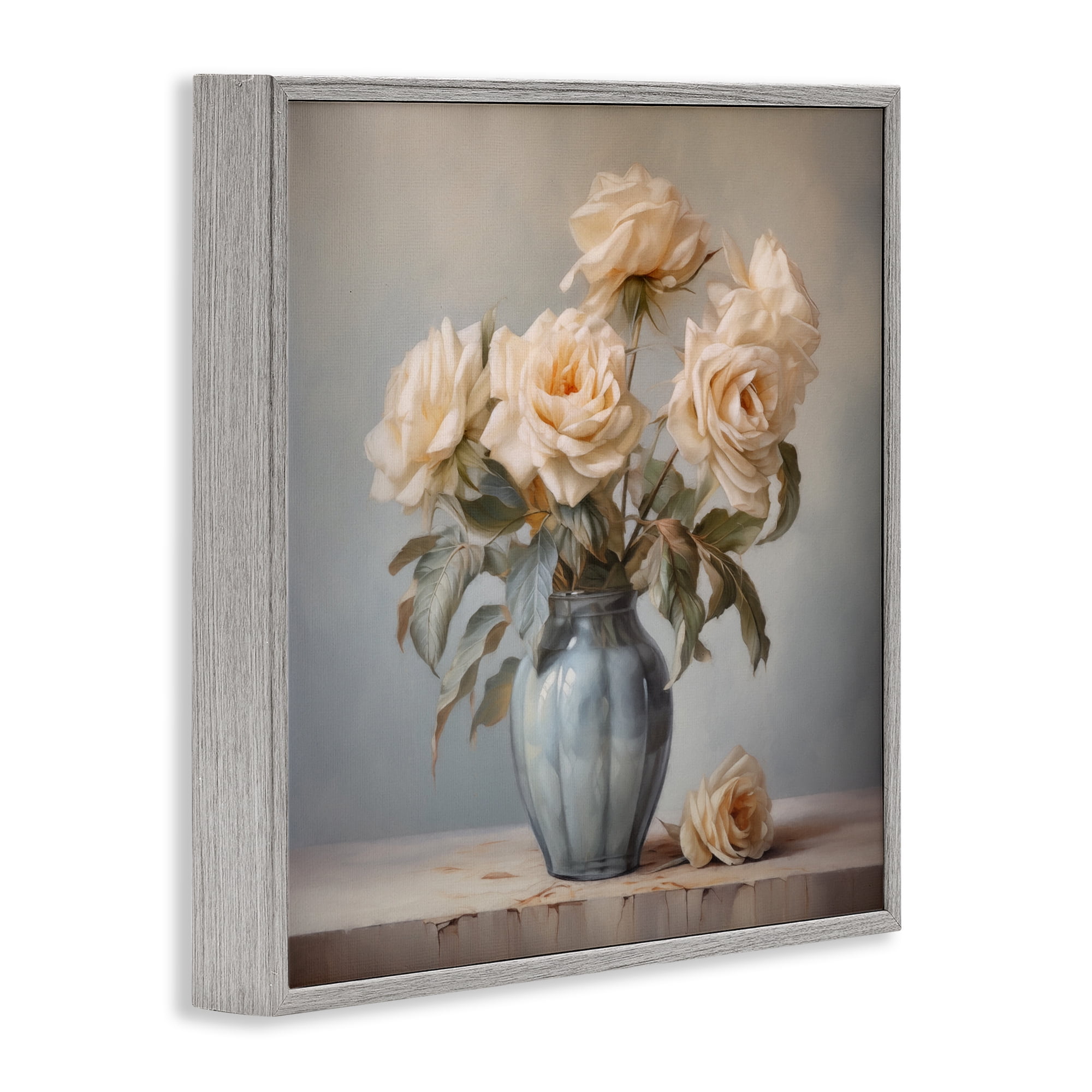 Stupell Industries Vintage Rose Paragon Gray Framed Giclee Art, design by Steve Hunziker