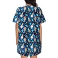 thumbnail image 3 of Lsque Ice blue old man cute winter Women's Short-Sleeved Pajama Set - 2 Piece Soft and Lightweight Sleepwear Set-Small, 3 of 9