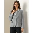 thumbnail image 4 of DARING DIVA Women's 1 Button Stylish Collarless Blazer Work Suit XS Grey, 4 of 6
