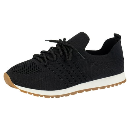 QYZEU Ladies Sneakers Women s Low Casual Shoes Women Casual Shoes Fashionable New Pattern Simple Pure Color Mesh Breathable Comfortable Shoe Black 42