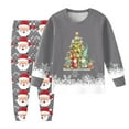 thumbnail image 2 of Staki Soft Christmas Pajamas Boys Pajamas Silky Satin Christmas Boys PJs Set 2 Piece Sleepwear Button Down Kids Jammies Loungewear Clothes(Gray,8Y), 2 of 6