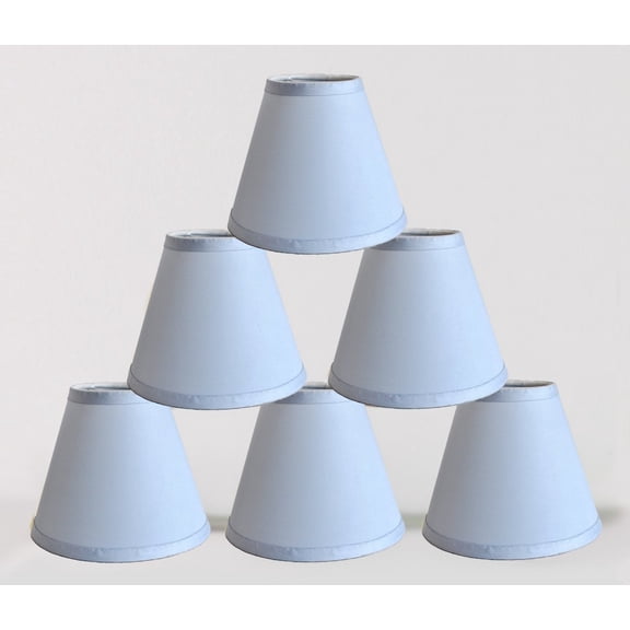 Urbanest Satin Chandelier Clip-on Shade, 3″ Top × 6″ Bottom × 5″ Slant Height – Replacement Lamp Shades for Chandelier, Pendant Light, Wall Sconce & Small Table Lamp, 6-Piece, Baby Blue