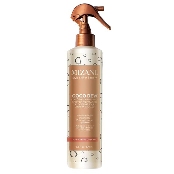 MIZANI Style Shifter Society Coco Dew Curl (P)restyling Spray - Spray de peinado hidratante 2 en 1 para cabello rizado y rizado texturizado