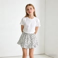 thumbnail image 5 of Skirts for Girls Ruffle Floral Flowy Short Skirts for Girls Cute Summer Skirts for Girls (White 4-5 Years), 5 of 7
