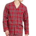 thumbnail image 2 of FAMILY PJs Sets Red Flannel Plaid Long Sleeve V Neck Button Up Straight leg Everyday  Size 1XB, 2 of 3