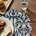 thumbnail image 4 of Round Placemats Abstract Hand Drawn 15 inch Set of 2 Table Mats for Dining Table Green Floral Heat Resistant Non-Slip Kitchen & Home Decorative Place Mat Set, 4 of 8