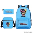 thumbnail image 1 of New Primary And Middle School Students Hot Stamping Schoolbag Animation Peripheral Backpack Satchel Pencil Bag Three-piece Set, 1 of 4