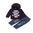 thumbnail image 2 of Sweat à Capuche Garçon + Jeans Imprimé Lettre Haut Tenues Printemps Automne, 2 of 8
