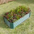 thumbnail image 3 of LoLado 4×2×1ft Outdoor Metal Raised Garden Bed, Rectangle Raised Planter, Backyard Patio Ground Planter Box for Planting Vegetables Flowers Herbs and Succulents, Green, 3 of 7