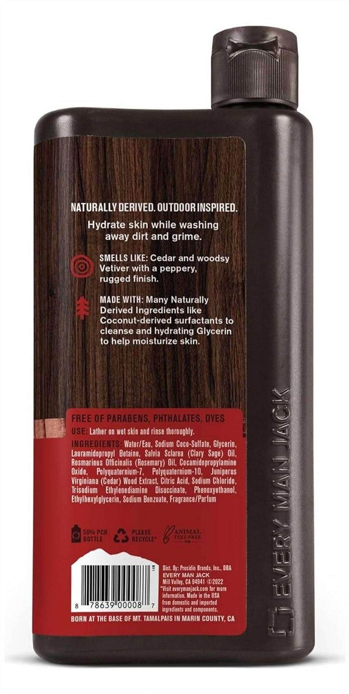 Every Man Jack Body Wash And Shower Gel 16.9oz Cedarwood (Pack of 3)