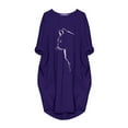 thumbnail image 3 of QIPOPIQ Robes pour Femmes avec Poches Manches Courtes Chandail Ample Imprimé Robe d'Été Mini-Robe Aubaines 2023, 3 of 4