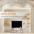 thumbnail image 4 of 40x12cm Exquisite Classic Rubber wood Carved Applique Furniture Natural Deca, 4 of 5
