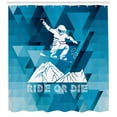 thumbnail image 3 of Ambesonne Adventure Shower Curtain, Ride or Die Sketch, 69"Wx70"L, Purple Blue White, 3 of 3