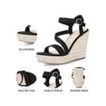 thumbnail image 4 of BLISSFUL STEP Women's Wedge Sandal Platform Ankle Strap Open-Toe Heel Buckle Sandals Black (Size 9), 4 of 7