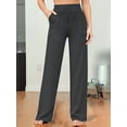thumbnail image 4 of Wide Leg Pants Woman High Waist Yoga Pants with Pockets Loose Stretch Work Sweatpants Casual Lounge Black XL, 4 of 7