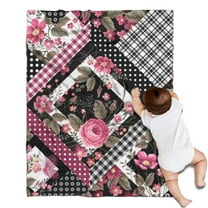 Pioneer Flower Floral Print Pattern Blanket,Comfortable Soft Flannel Throw Blanket,All Season,Warm Lightweight Blankets for Sofa Bed Couch Living Room Chair,30"x40"