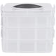 thumbnail image 1 of FELTECHELECTR Caja de almacenamiento de plástico ajustable de 3 capas y 18 compartimentos (blanco transparente), 1 of 6