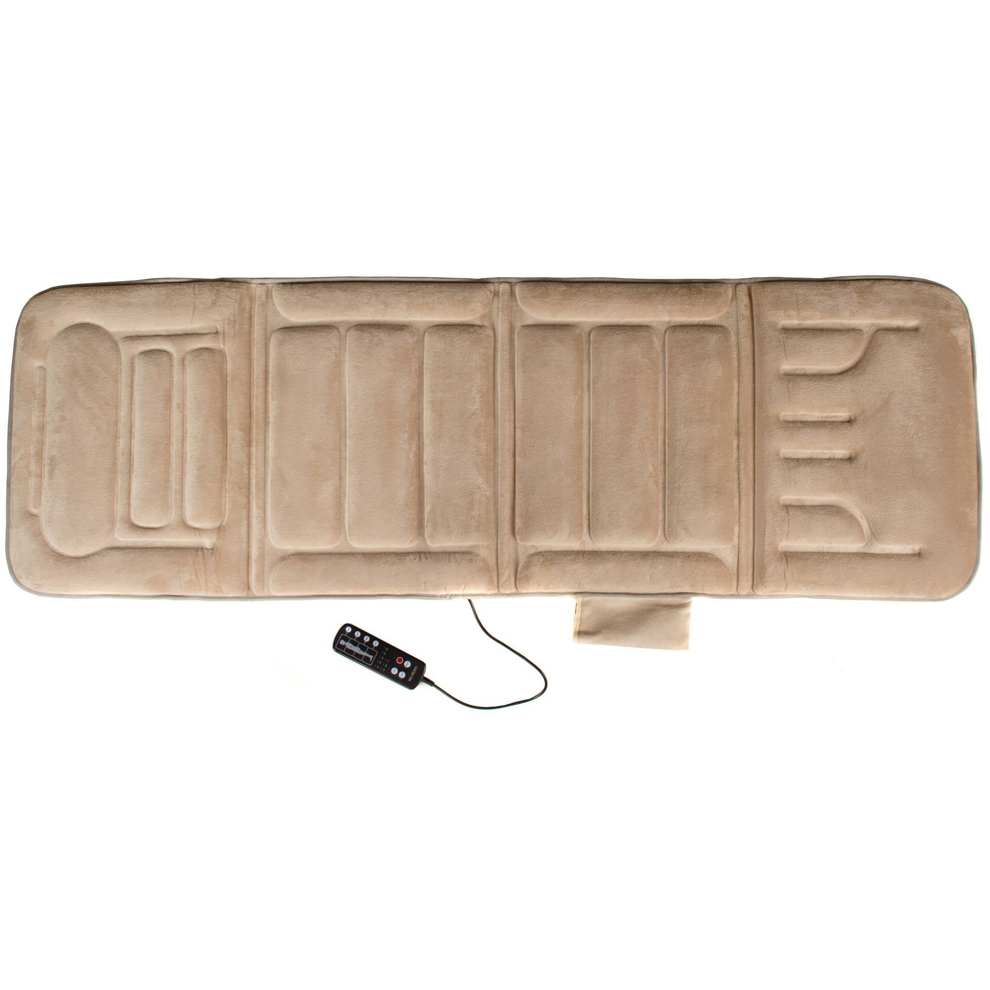 Relaxzen 10-Motor Seat Cushion Massager Mat w/ Heat, Beige - image 2 of 3