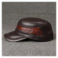 thumbnail image 3 of Men's Adjustable Cowhide Leather Baseball Cap, Thick Warm Winter Dad Hat, 3 of 6