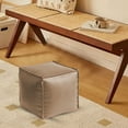 thumbnail image 2 of Faux Leather Unstuffed Pouf Ottoman –16*16*16in Square Floor Cushion Cover with Zipper Wear-Resistant & Easy to Clean Ideal for DIY Footrest or Home Storage, 2 of 6