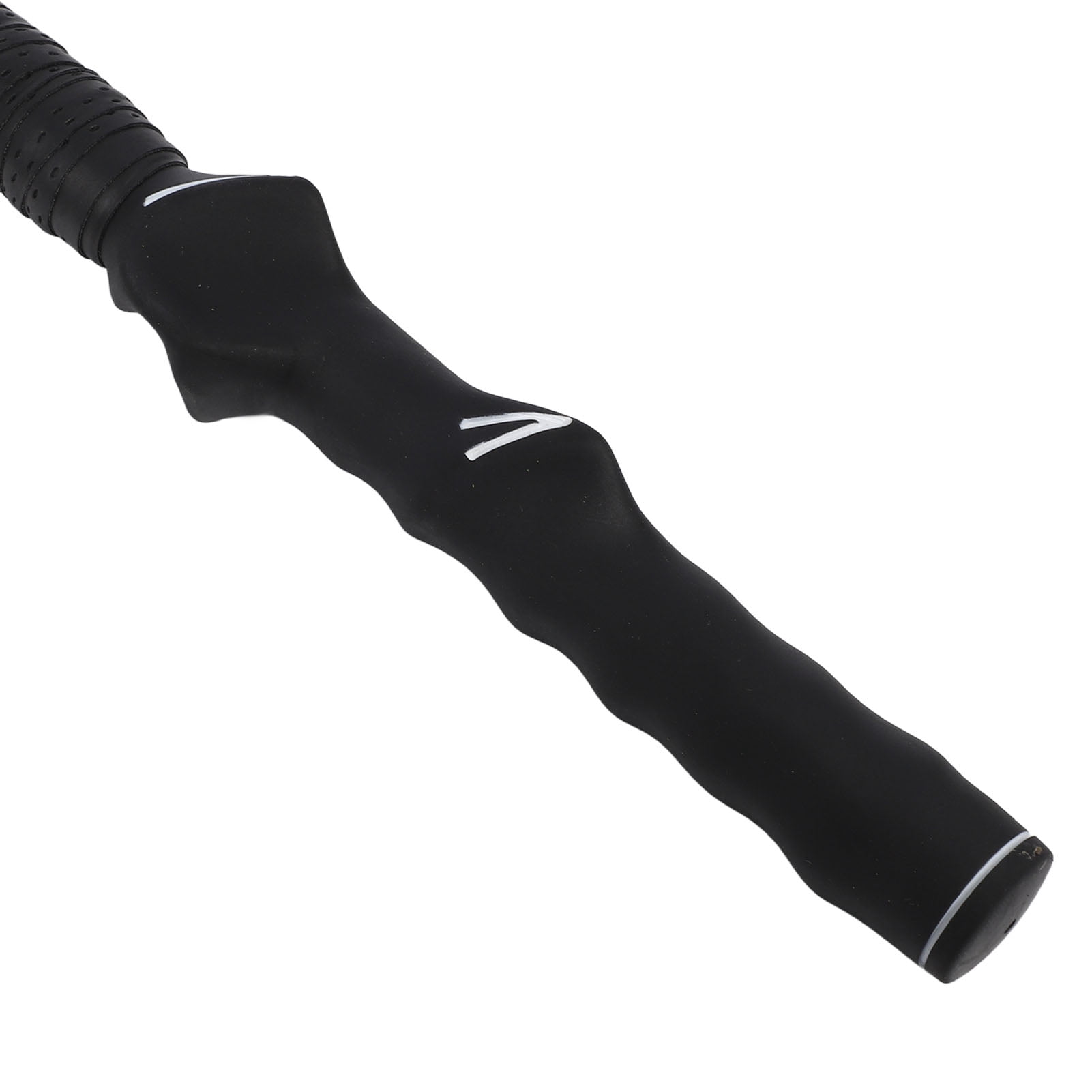 Suodoka Golf Swing Trainer Warm Up Stick Flexible Swing Speed Training Aid with Ball for Arm Strength Exercise Anti Slip Grip Nylon Rubber Black (14.57 inches / 37 cm)