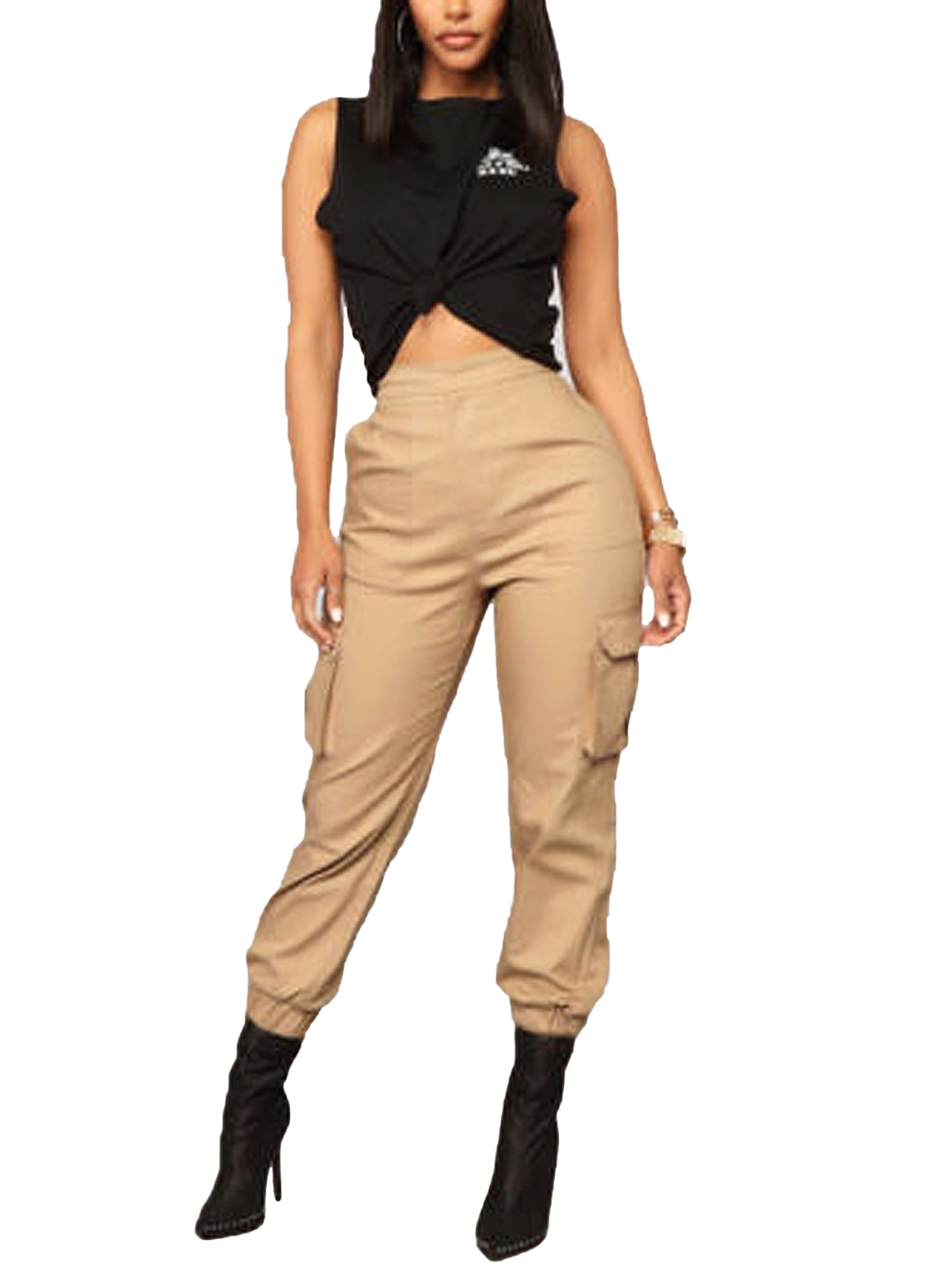 tan cargo joggers womens